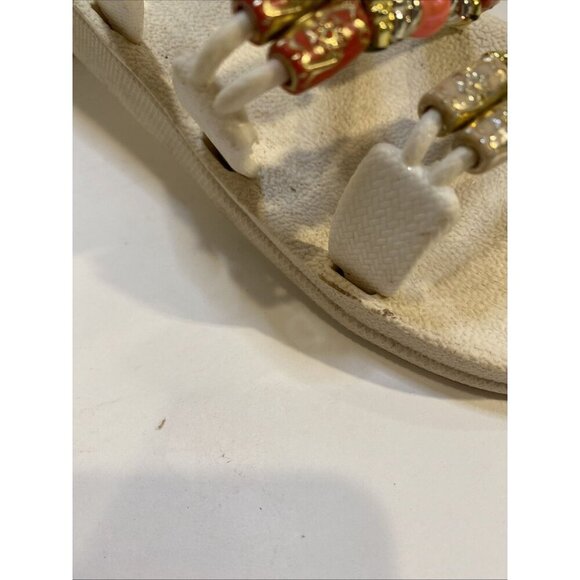 FRISKY BRAND TAN BEADED SANDOLS Size 8 ~ New - Picture 8 of 9
